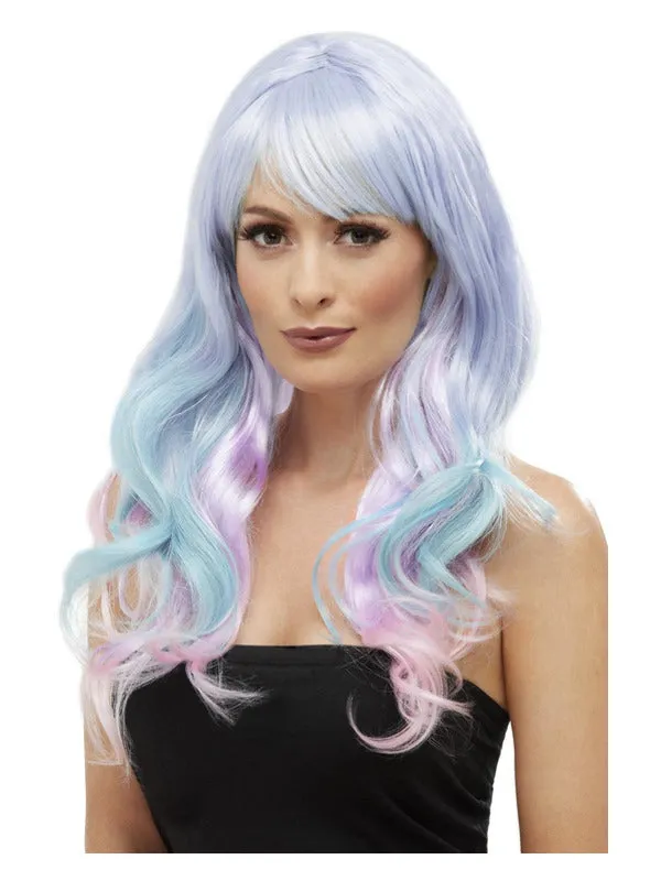 Fashion Unicorn Pastel Wig, Wavy, Long, Multi-Colo