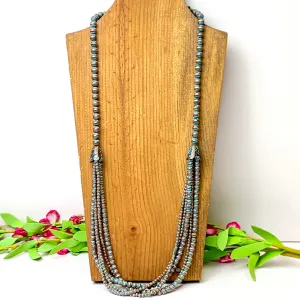 Five Row Faux Navajo Pearl Layering Necklace in Patina Tone