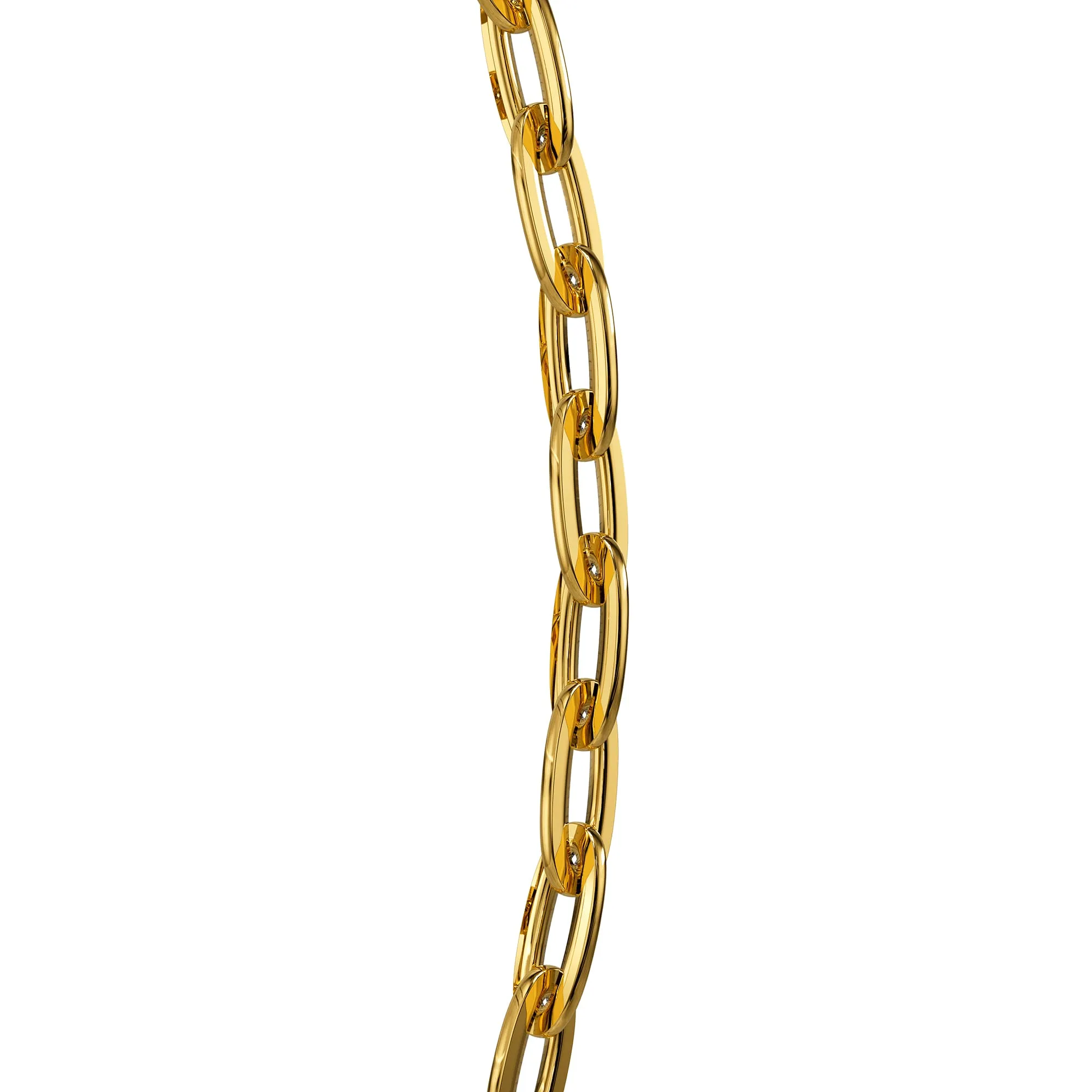 Flat Paperclip Link Chain Gold Plated Necklace