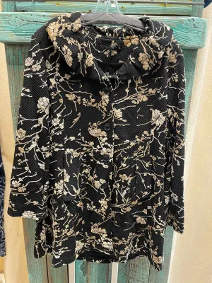 Floral Button Jacket in Black by Creations