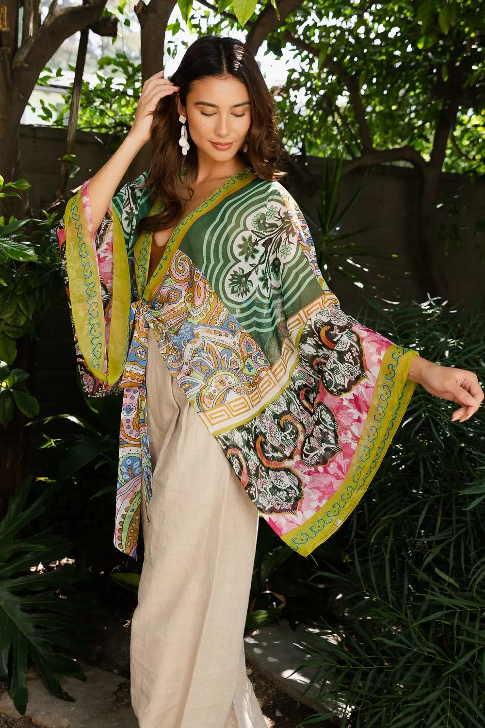 Free Spirit Boho Tie Front Wrap w/ Armholes