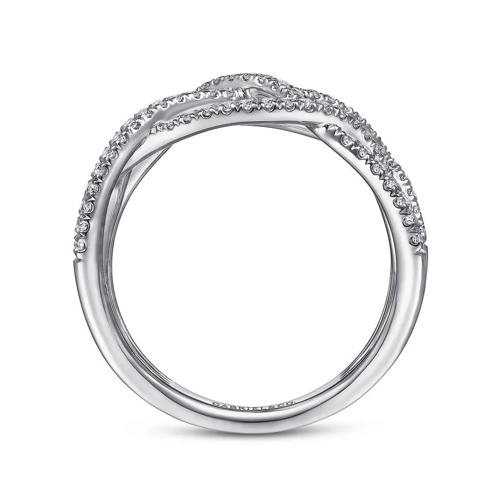 Gabriel & Co. 14k White Gold Layered Grid Diamond Ring