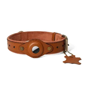 Genuine Leather Airtag Dog Collar