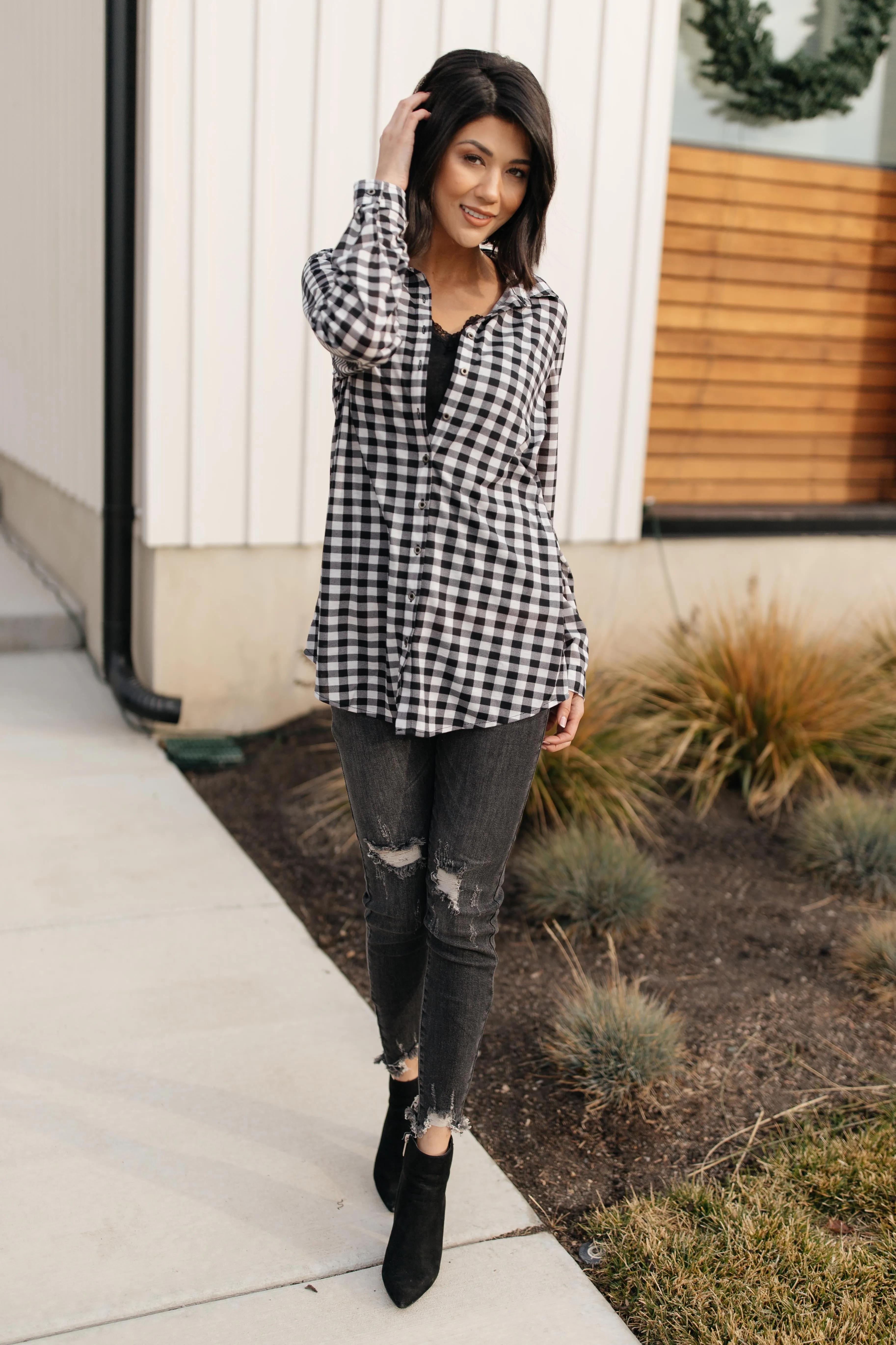 Gingham Girl Button Down Top