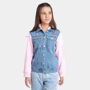 Girls Denim Rigid Jacket Chill Out-Mid Blue