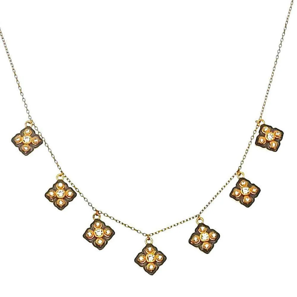 Gold Dangling Quatrafoil Necklace