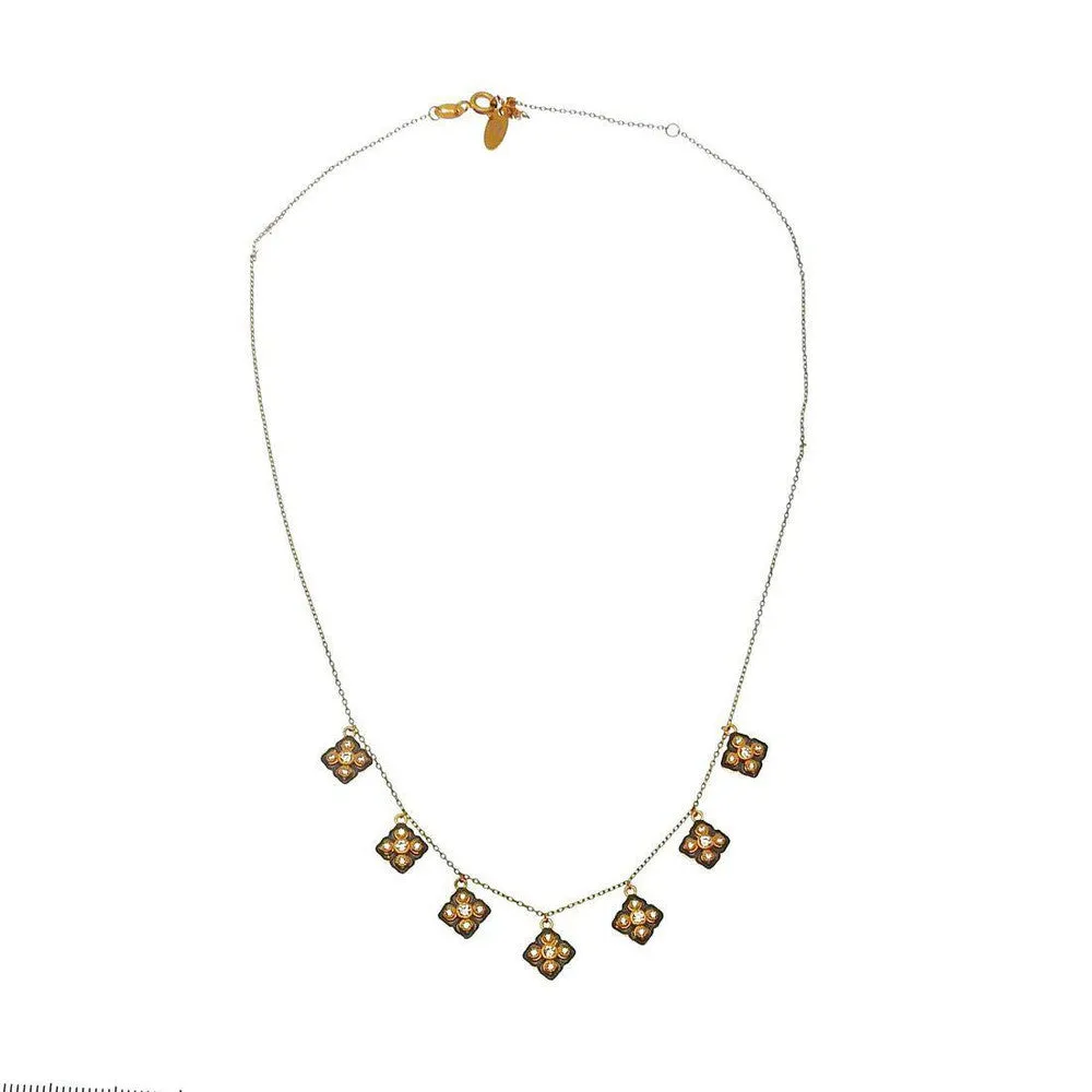 Gold Dangling Quatrafoil Necklace