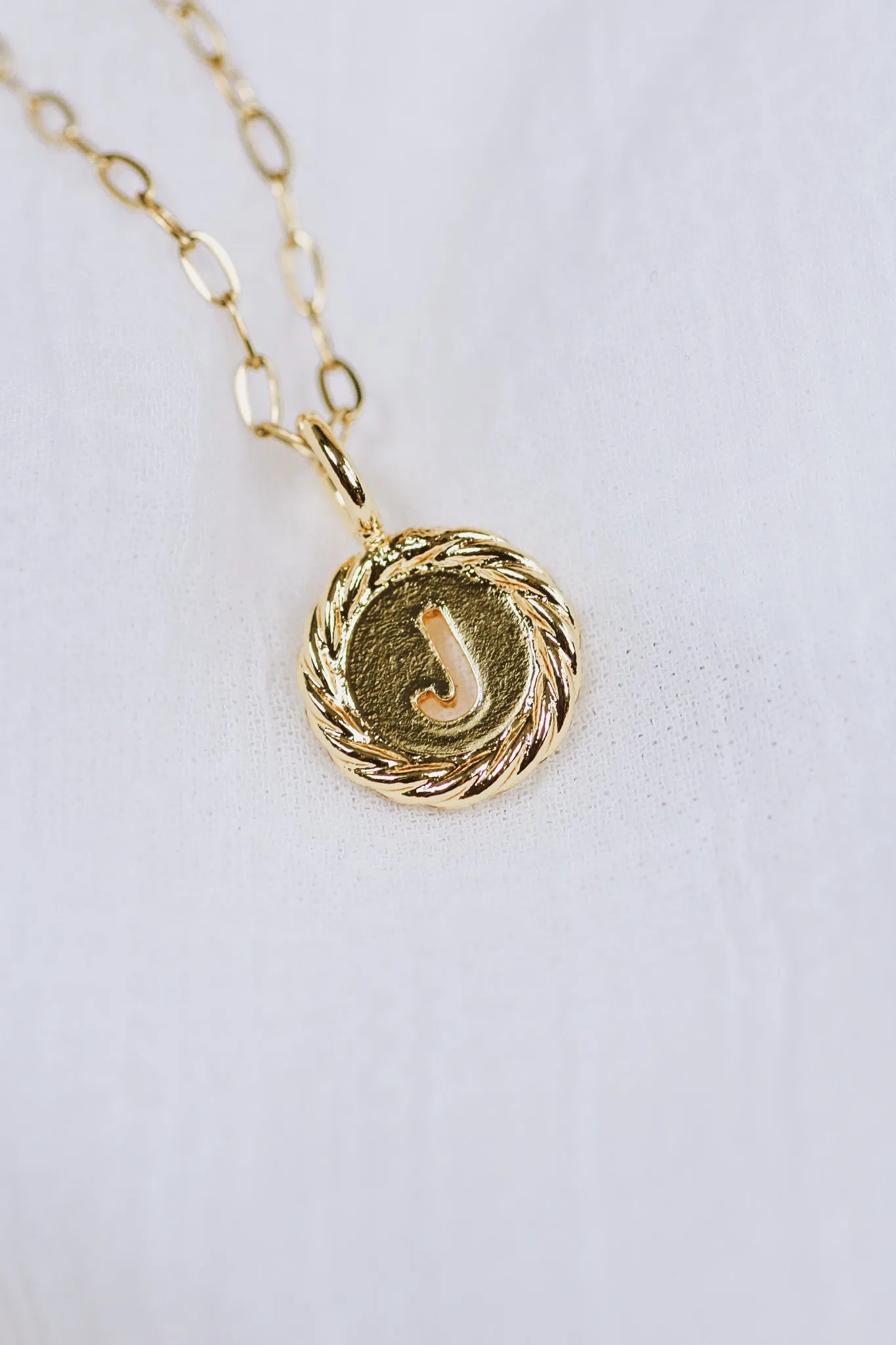 Gold J Initial Necklace