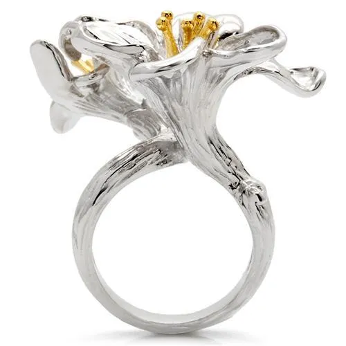 Gold Rhodium Brass Ring with No Stone for Women Style 0W082