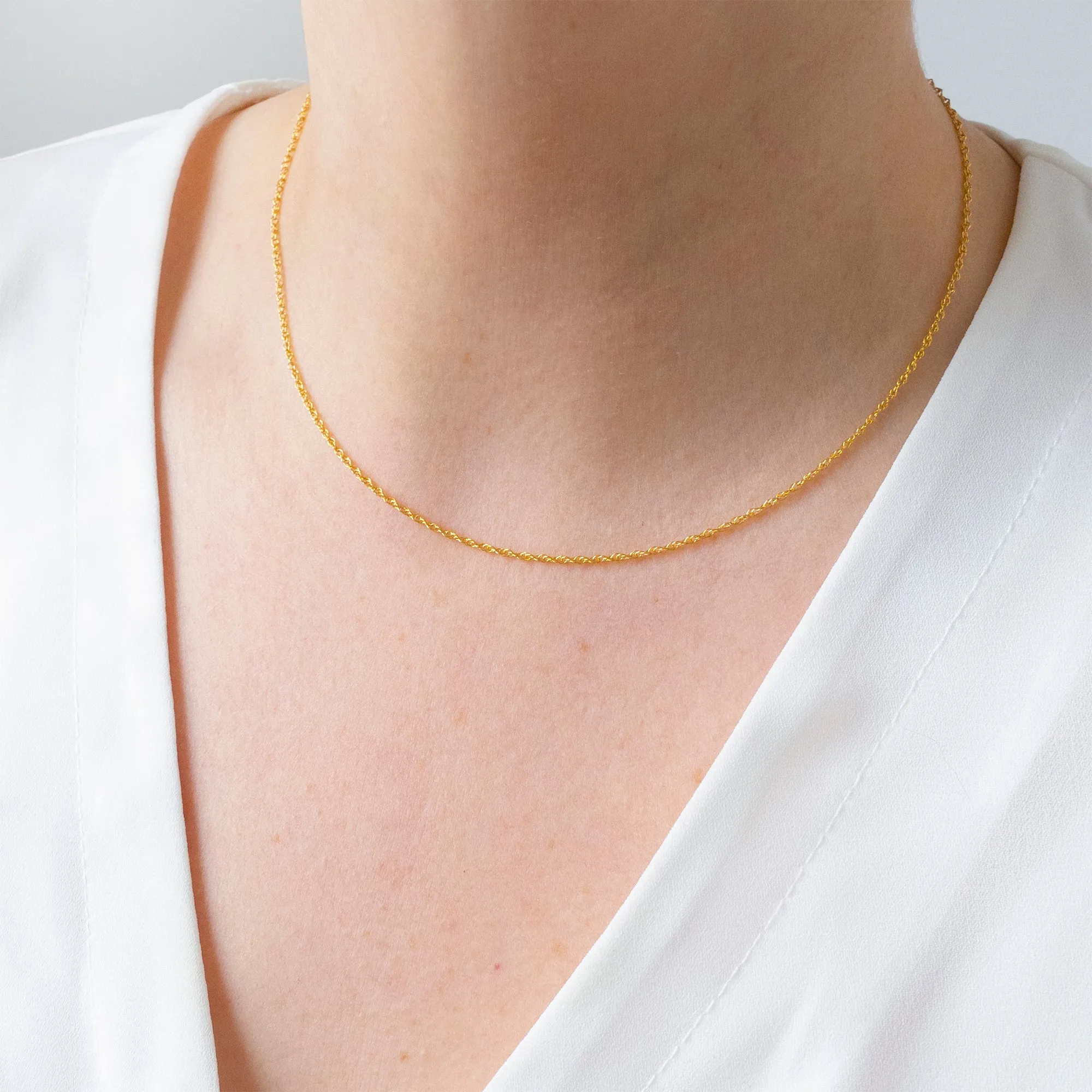 Gold Rope Chain Necklace