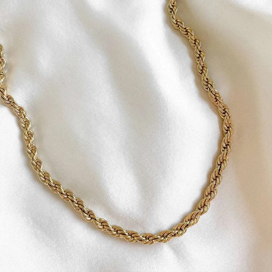 Gold twisted chain 5mm