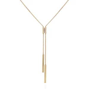 Goldtone Crystal Stone Long Y-Necklace