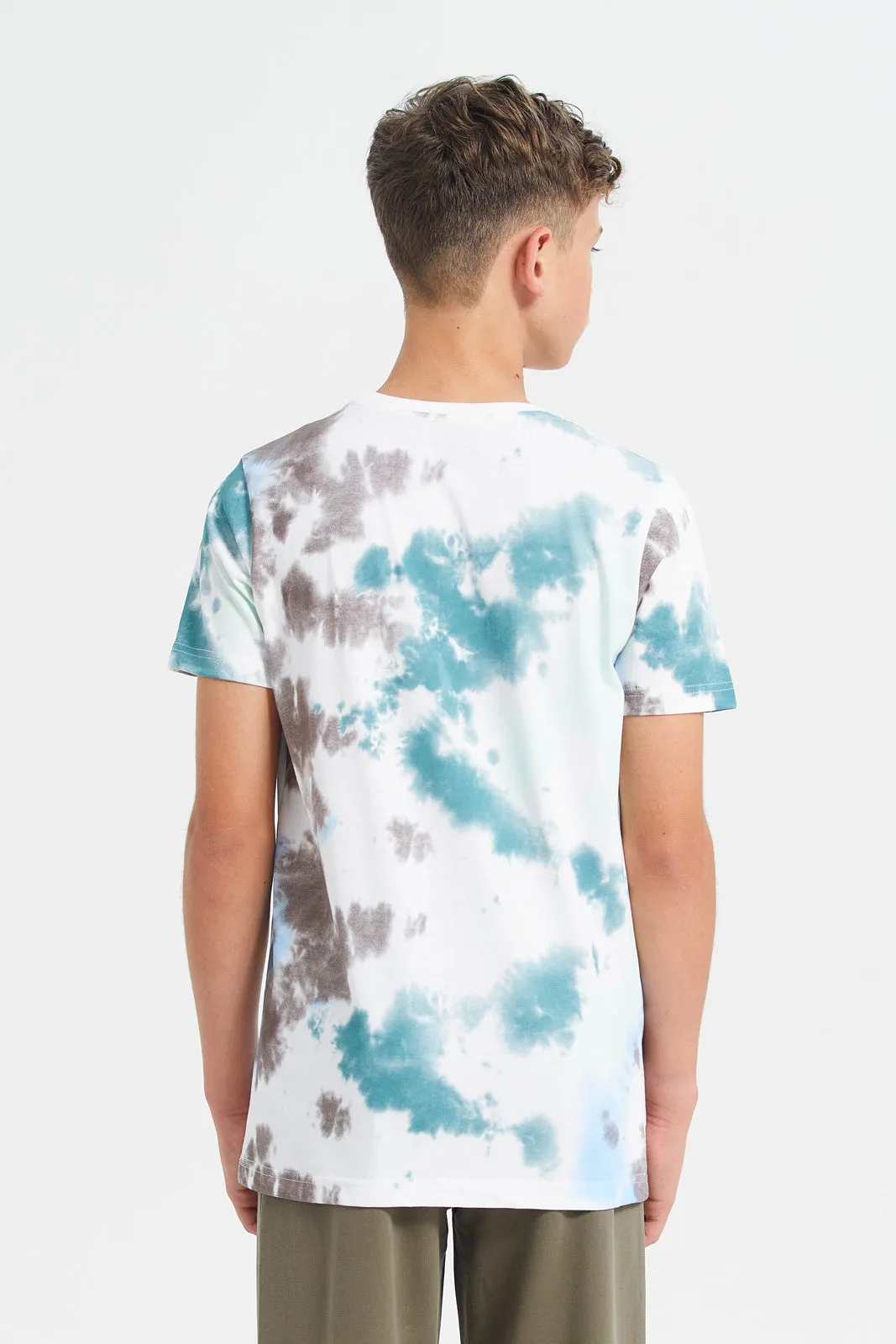 Green Golden Sunset Tye Dye Tee With Hd Print