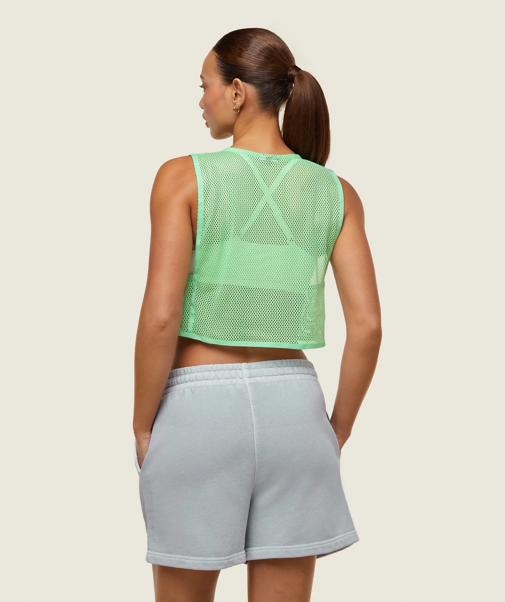 Gymshark everywear Cropped Mesh Tank - Bring It Green