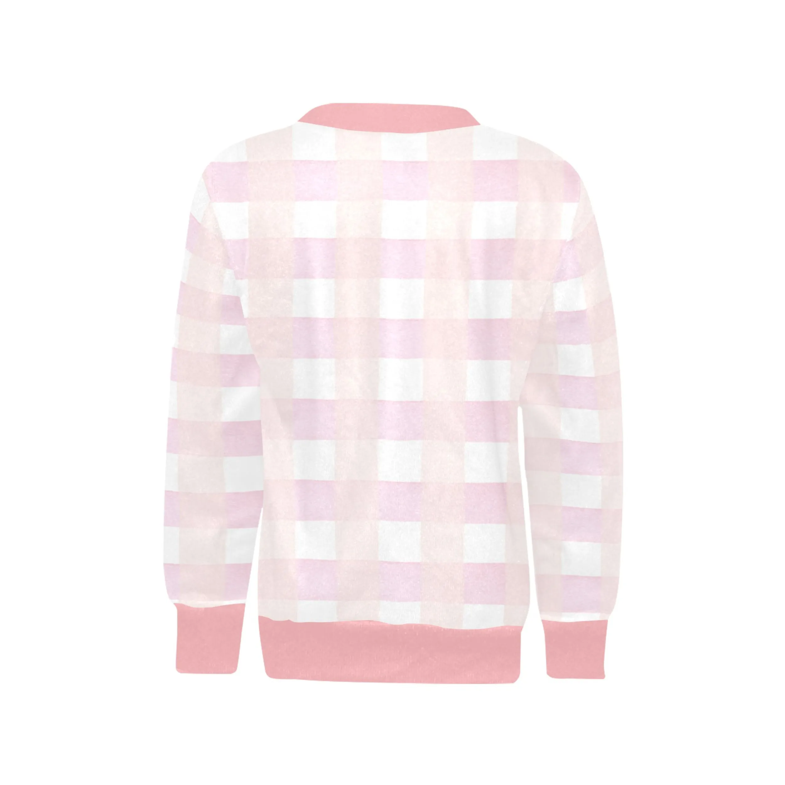 Harper Crew Neck Sweatshirt | Soft Pink and Blue All Over Print | Cozy Fall & Winter Wardrobe Essential