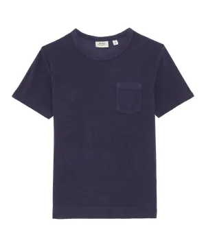 Hartford Men's Cotton-Terry Pocket Tee in Navy