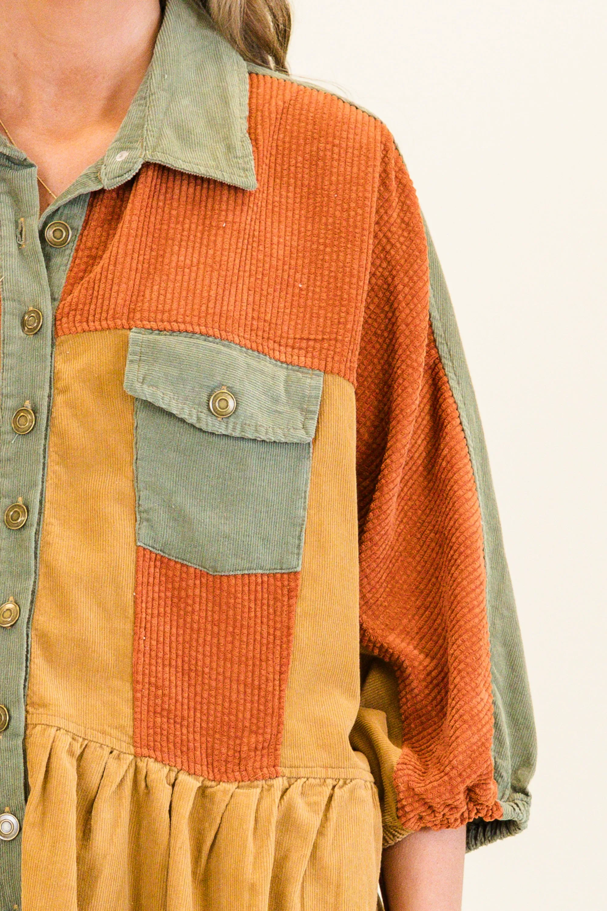 Harvest Hues Shacket, Rust Mix