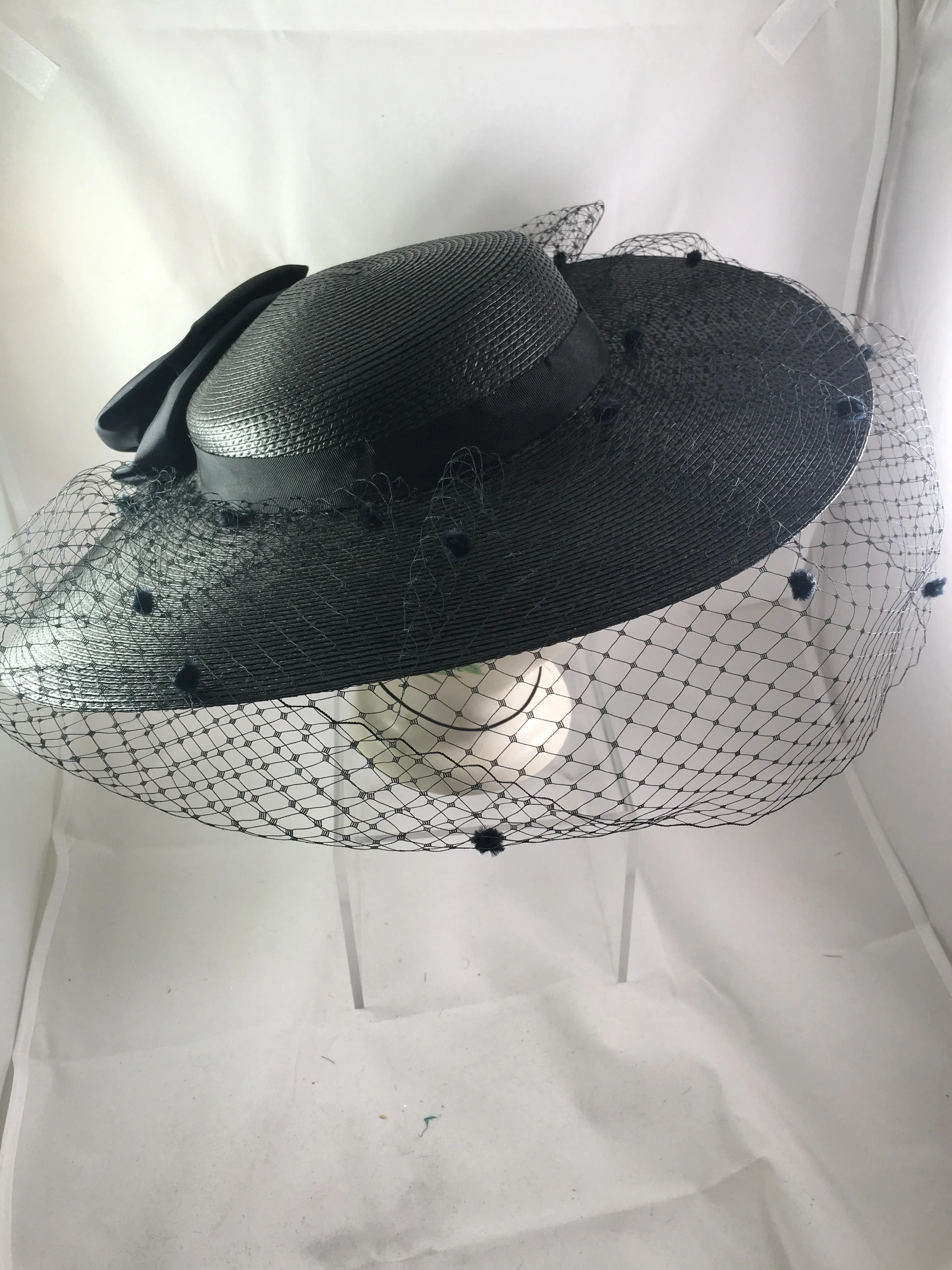 Hat Black Wide Brim and Veil SOLD