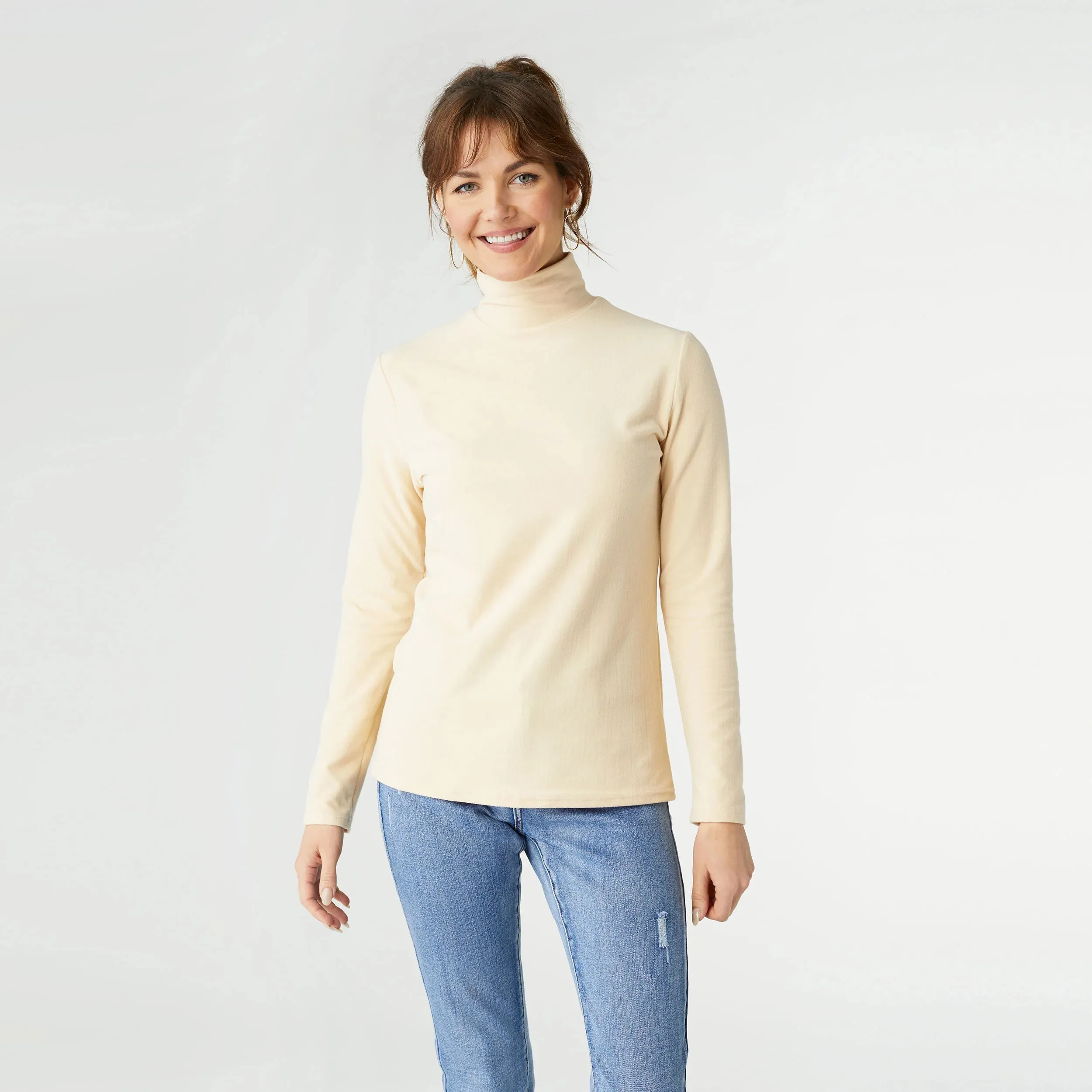 Hazel Long Sleeve Ribbed Mock Neck Top