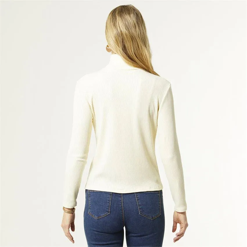 Hazel Turtleneck Top in Cream