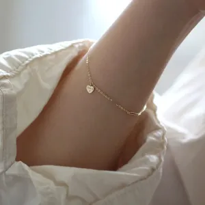 Heart Pendant You & I Gold Bracelet