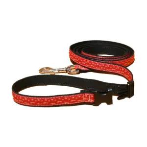 Hemp Dog Leash 6' Click n' Go with clasp BFF Red