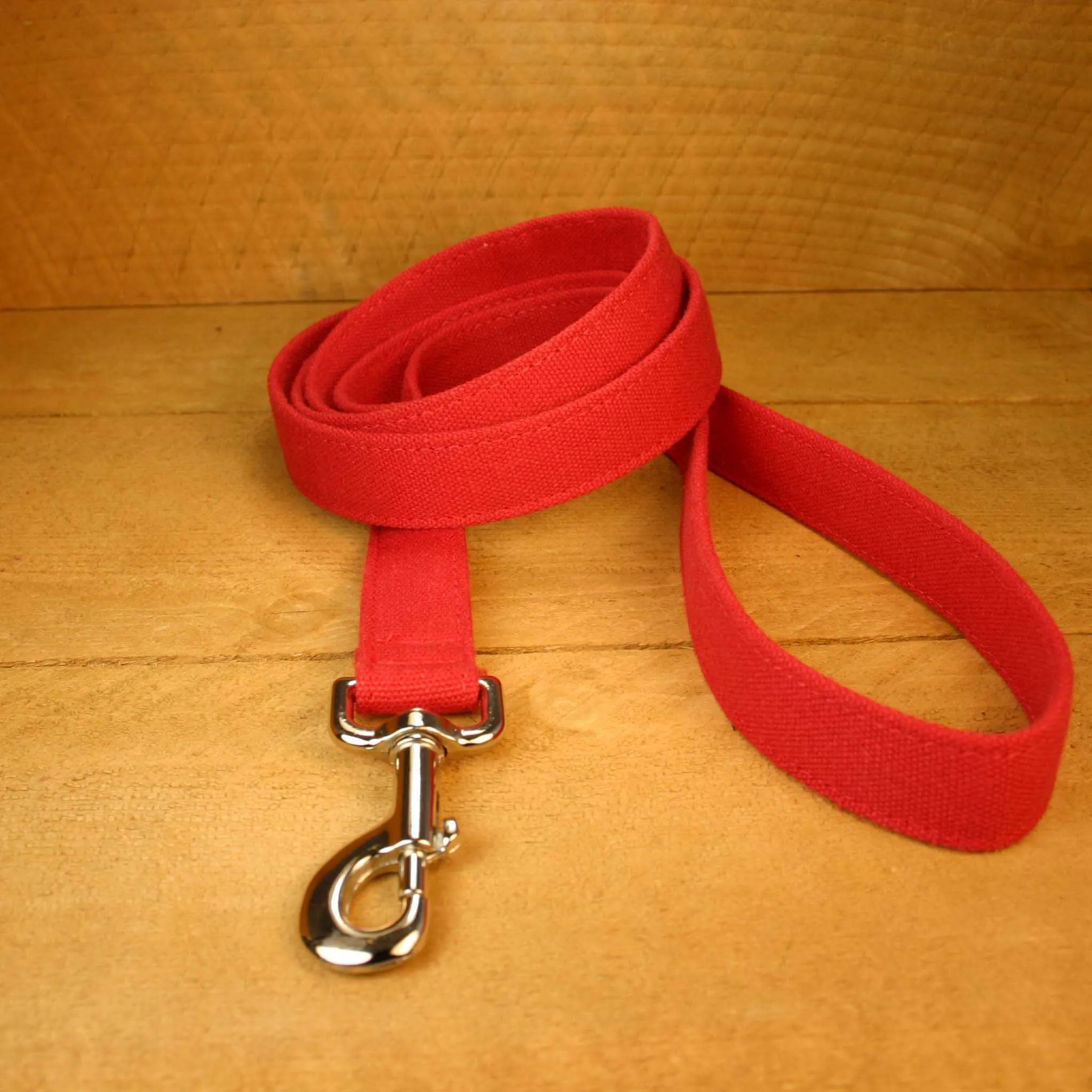 Hemp Dog Leash 6' Red Basic Canvas