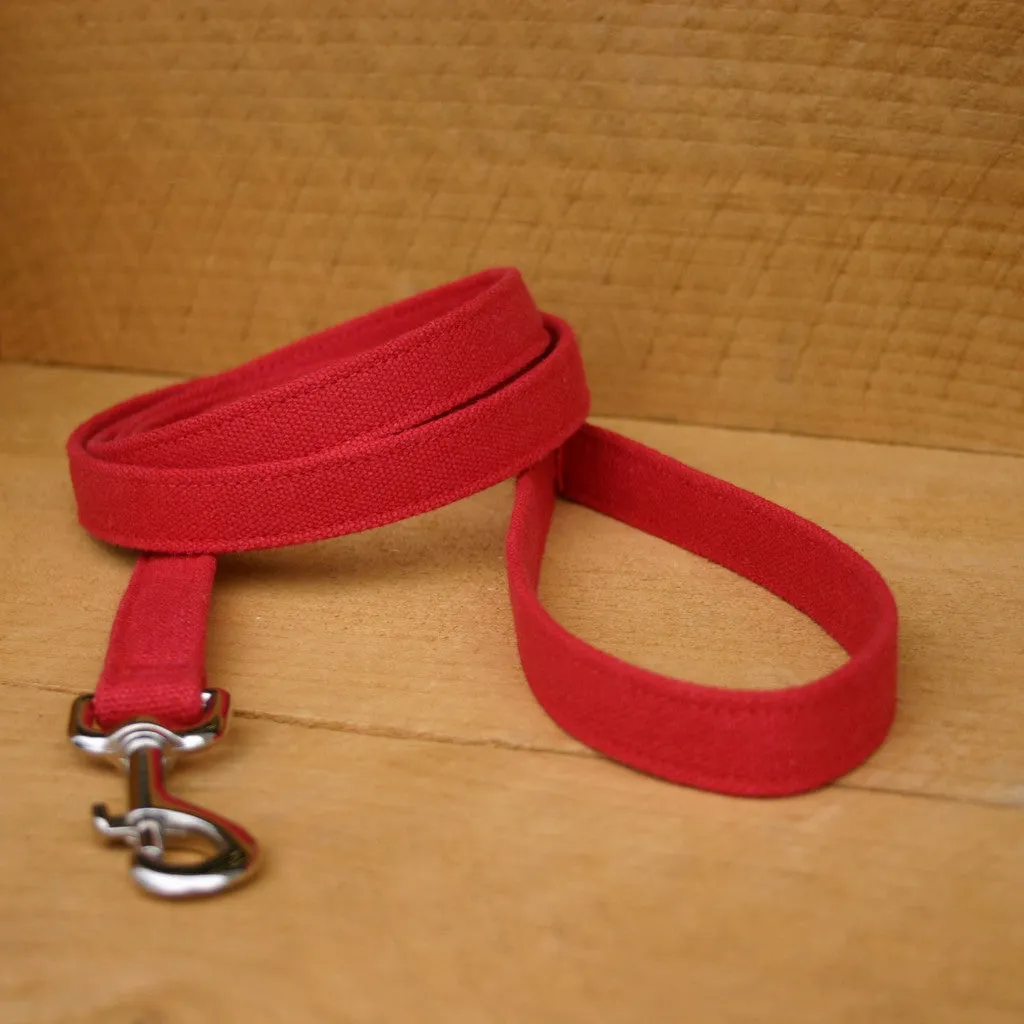 Hemp Dog Leash 6' Red Basic Canvas