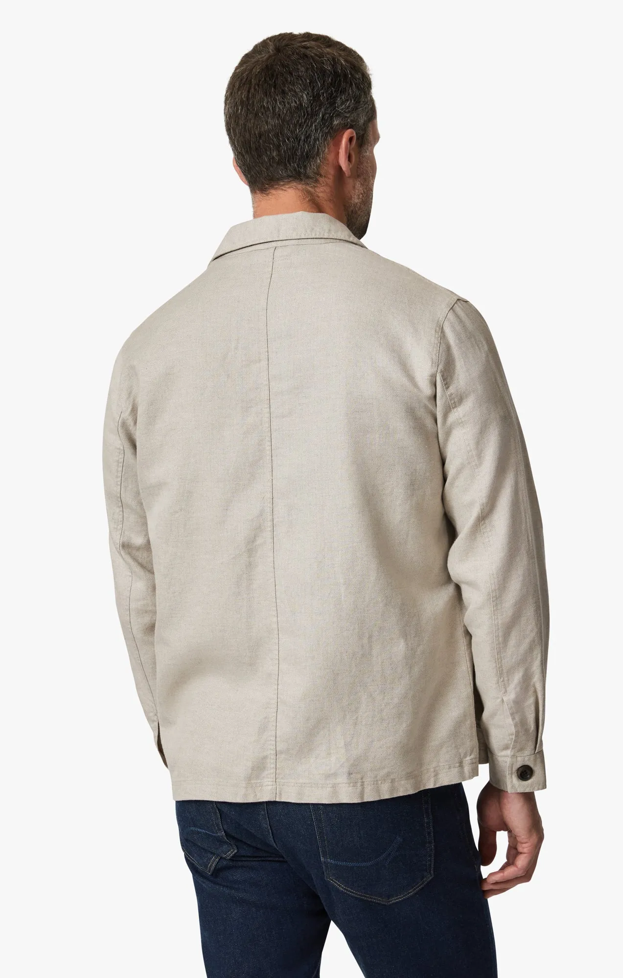 Herringbone Overshirt In Beige