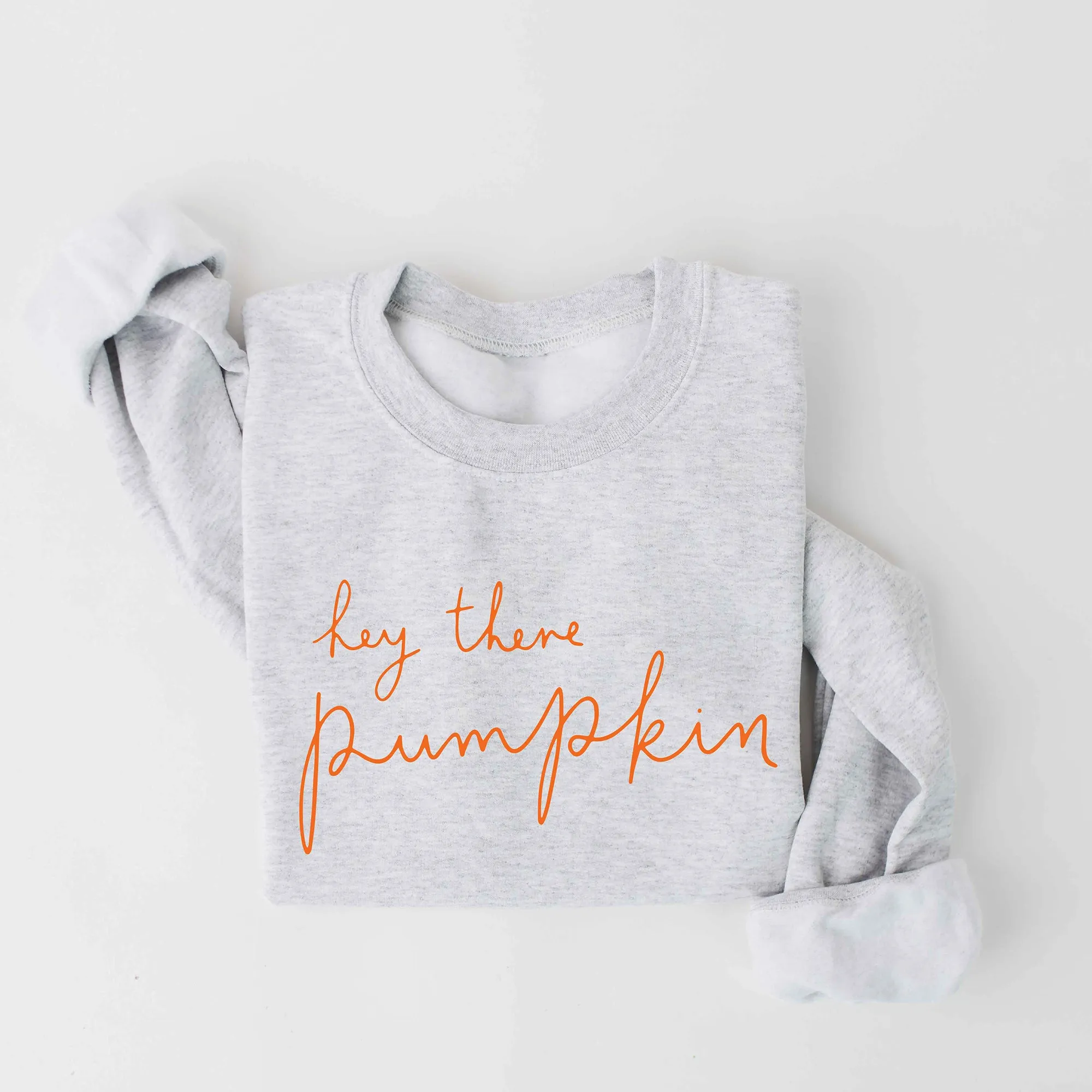 Hey There Pumpkin Women's Graphic Fleece Sweatshirt, White Heather