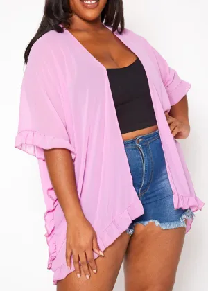 HI Curvy Plus Size Women Open Front Duster Cardigan