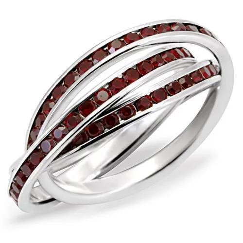 High-Polished 925 Sterling Silver Ring with Top Grade Crystal in Siam for Women Style 35119