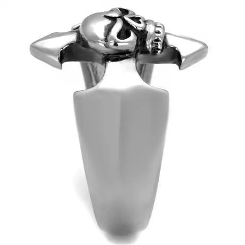 High polished (no plating) Stainless Steel Ring with Epoxy in Jet for Women Style TK2318