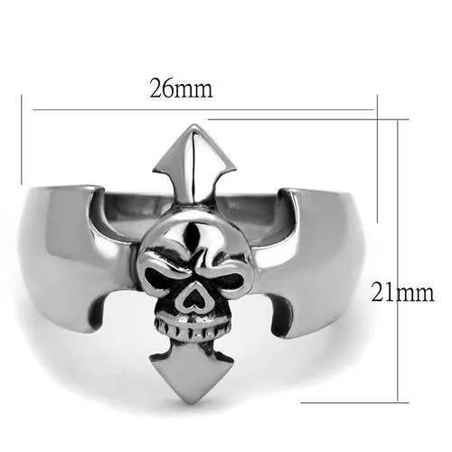 High polished (no plating) Stainless Steel Ring with Epoxy in Jet for Women Style TK2318