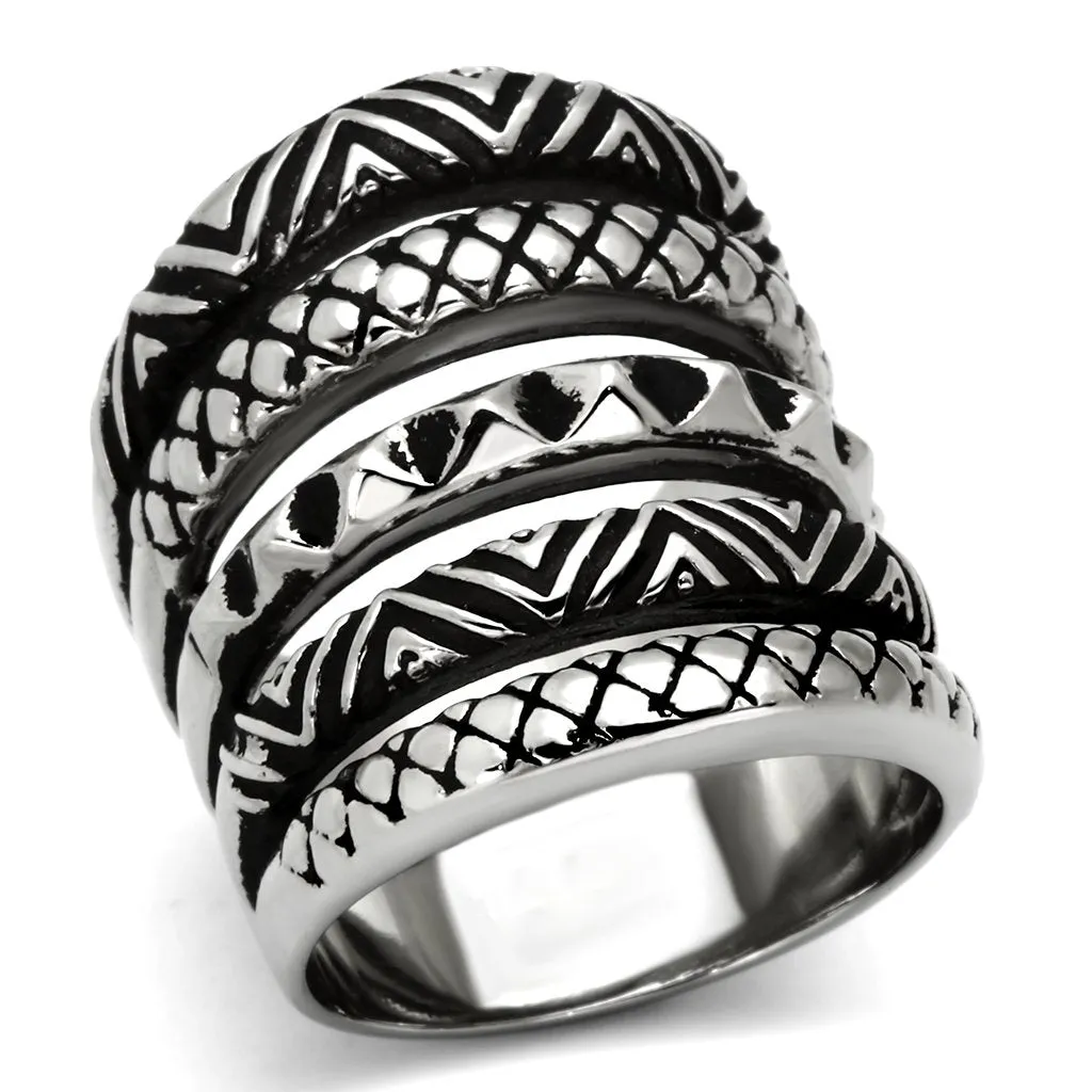 High polished (no plating) Stainless Steel Ring with No Stone for Women Style TK1008