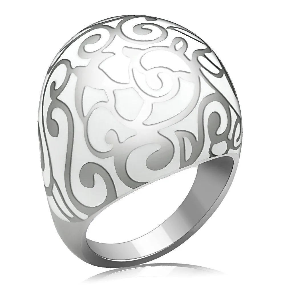 High polished (no plating) Stainless Steel Ring with No Stone for Women Style TK215