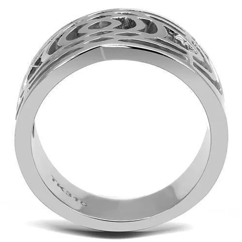 High polished (no plating) Stainless Steel Ring with No Stone for Women Style TK3039