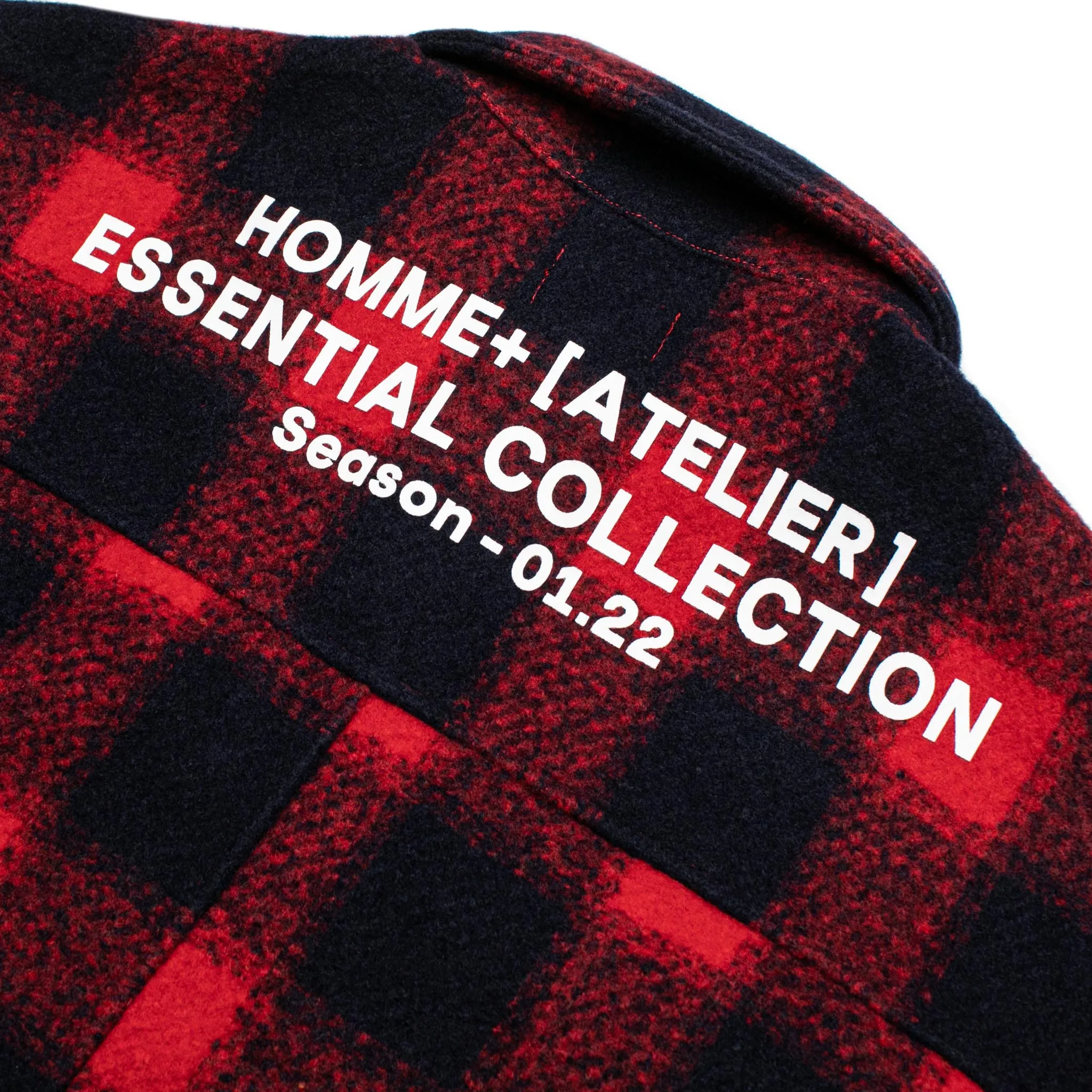 HOMME  Heavyweight Flannel Overshirt Red Check