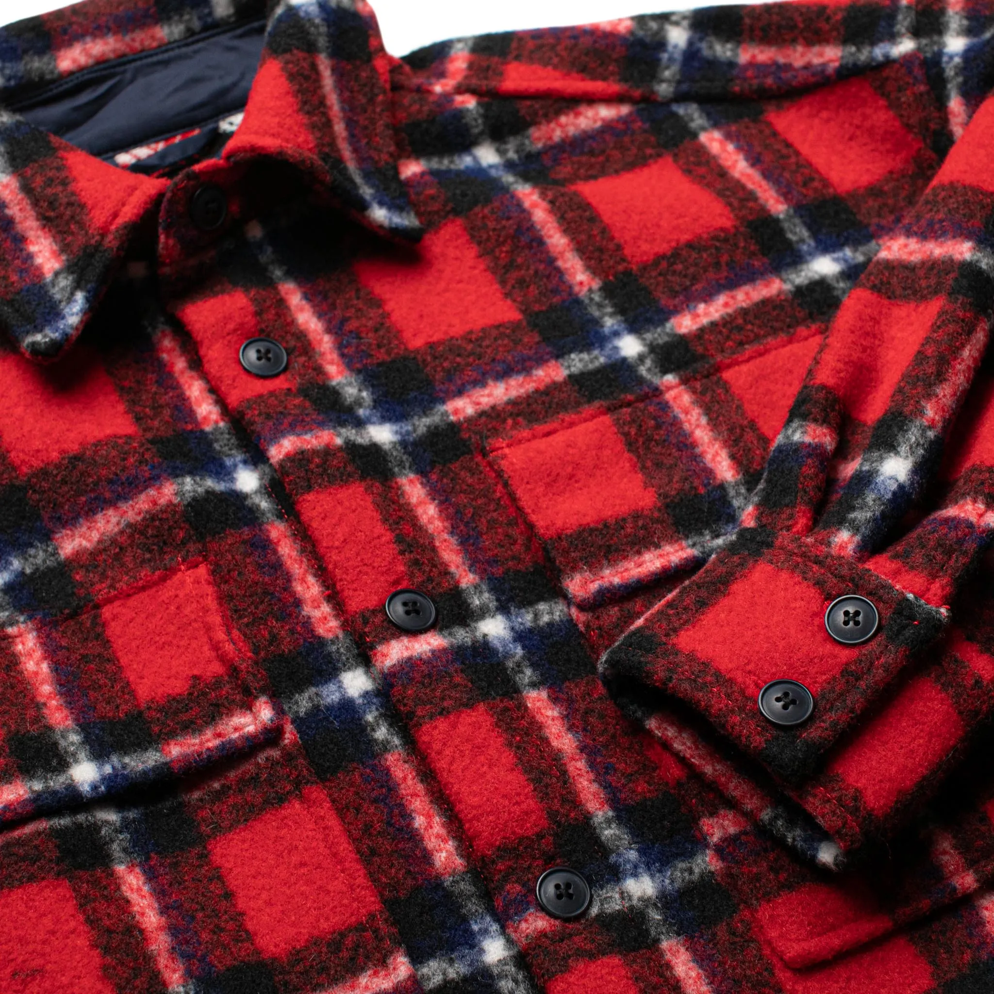 HOMME  Heavyweight Flannel Overshirt Red Plaid