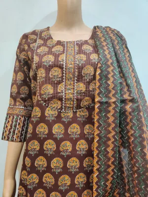 Hosta Kurta pant dupatta set