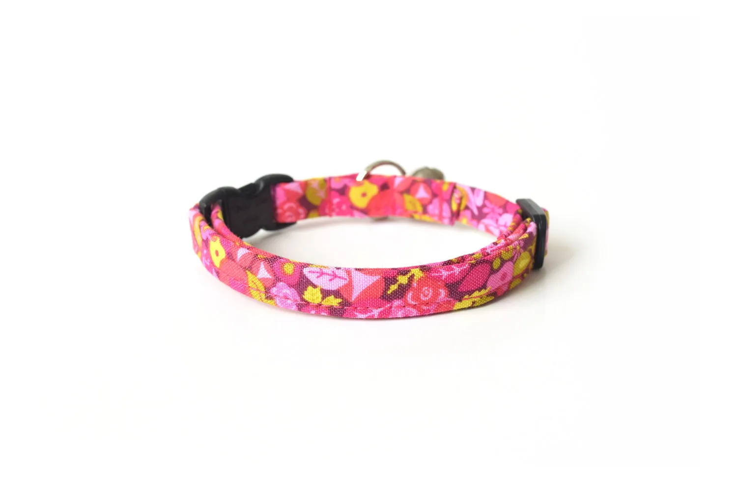 Hot Pink Fuchsia Floral Cat Collar