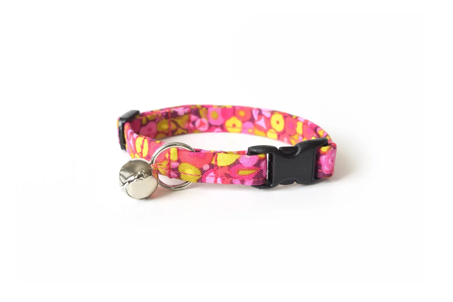 Hot Pink Fuchsia Floral Cat Collar