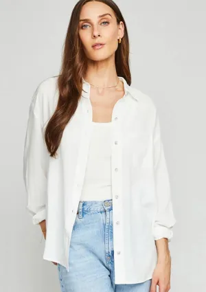 Hudson Long Sleeve Button Down Top - White