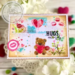 Hugs & Kisses Postage Collage Layering Stencils