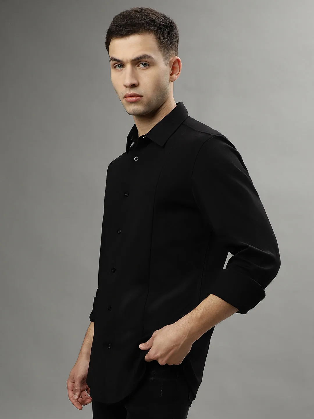 Iconic Black Fashion Slim Fit Shirt