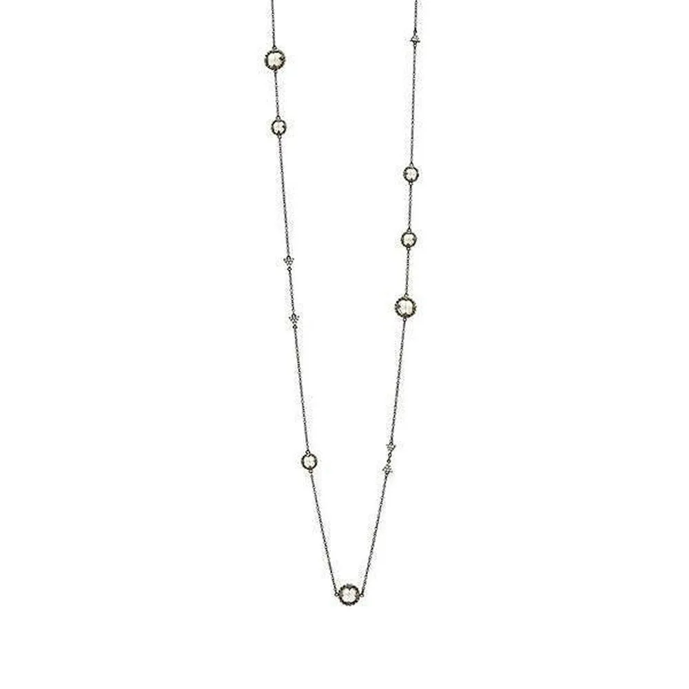 Industrial Finish Pearl Station Necklace