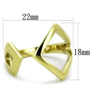 IP Gold(Ion Plating) Stainless Steel Ring with No Stone for Women Style TK1903