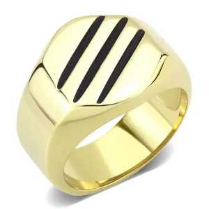 IP Gold(Ion Plating) Stainless Steel Ring with No Stone for Women Style TK3598