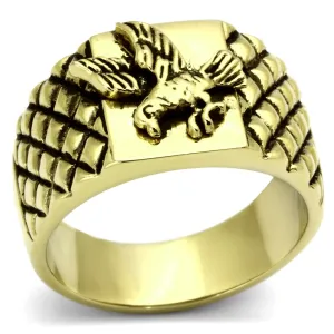 IP Gold(Ion Plating) Stainless Steel Ring with No Stone for Women Style TK773