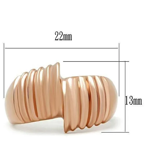 IP Rose Gold(Ion Plating) Brass Ring with No Stone for Women Style GL212